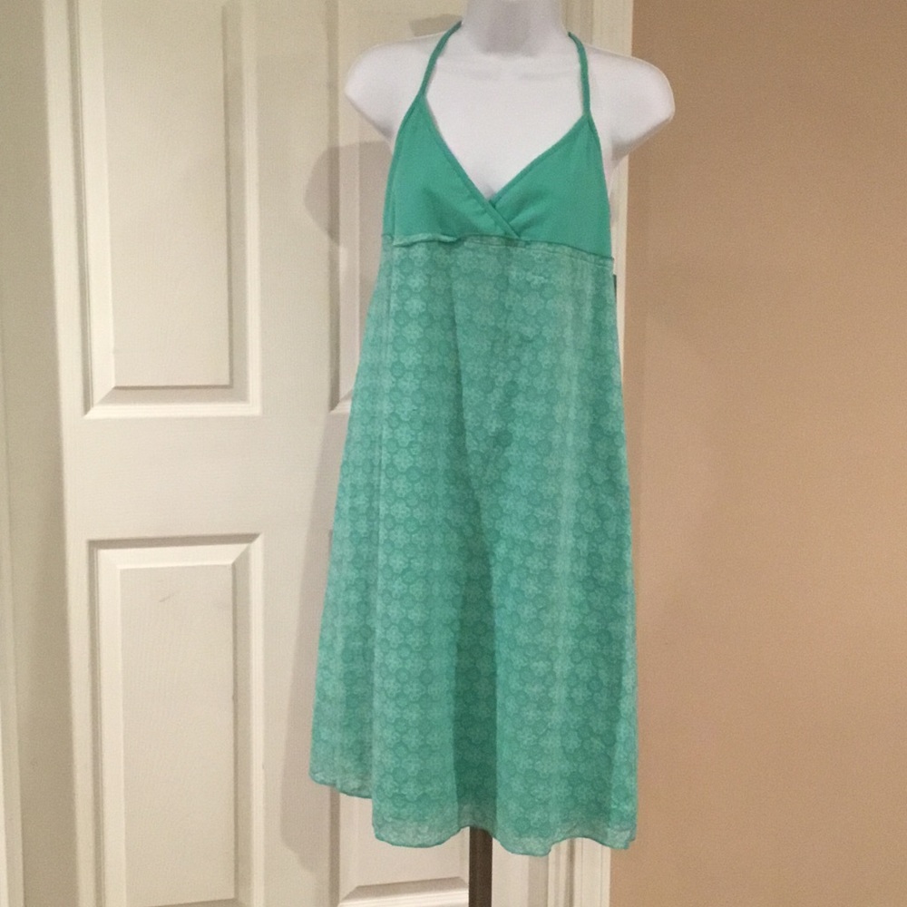 Light Teal Halter Summer Dress